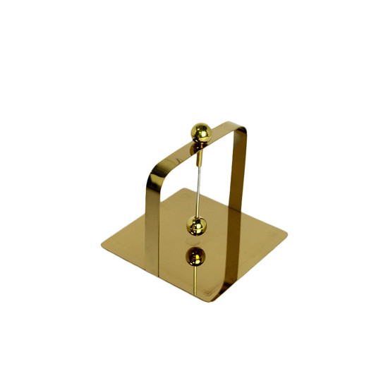 Imagem PORTA-GUARDANAPO PÊNDULO EM AÇO INOX DOURADO 16X17X17CM - LILIAN GIFT DESIGN