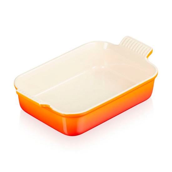 Imagem TRAVESSA RETANGULAR HERITAGE EM CERÂMICA LARANJA 9X32X25,4CM - LE CREUSET