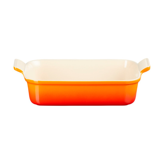Imagem TRAVESSA RETANGULAR HERITAGE EM CERÂMICA LARANJA 9X32X25,4CM - LE CREUSET