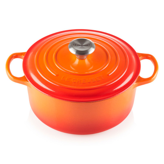 Imagem PANELA REDONDA SIGNATURE 6,7L EM FERRO FUNDIDO E PEGADOR DOURADO - LE CREUSET