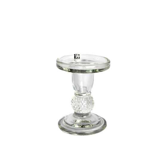Imagem CASTIÇAL DECORATIVO DE VIDRO TRANSPARENTE 11X8,5X8,5CM - GRILLO