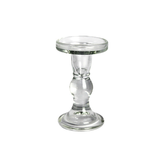 Imagem CASTIÇAL DECORATIVO DE VIDRO TRANSPARENTE 14,5X8,5X8,5CM - GRILLO