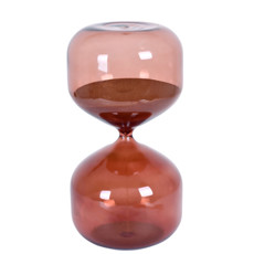 Imagem de AMPULHETA 30 MINUTOS DECORATIVA EM VIDRO MARROM 22,5X11X11CM - GRILLO - Grillo Ltda