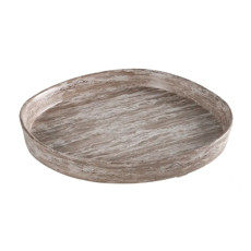 Imagem de CENTRO DE MESA DECORATIVO EM CERÂMICA CINZA MARMORIZADO 4X31X31CM - CROSS - Cross Comercial Ltda