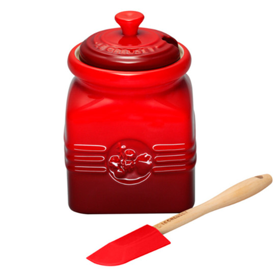 Imagem POTE PARA GELÉIA 450ML VERMELHO EM CERÂMICA 14,5X13X13CM - LE CREUSET