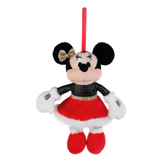 Imagem ENFEITE NATALINO PARA PENDURAR MINNIE COM SAIA VERMELHA E LAÇO DOURADO - CROMUS