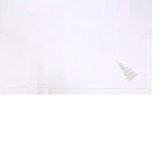 Imagem de TOALHA DE MESA RETANGULAR NATALINA BRANCA COM ÁRVORE 260X160CM - CROMUS - Cromus Embalagens Ind E Com Ltda