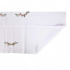 Imagem de TOALHA DE MESA NATALINA RETANGULAR BRANCA 300X160CM - CROMUS - Cromus Embalagens Ind E Com Ltda