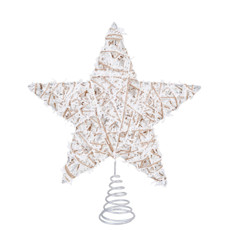 Imagem de PONTEIRA ESTRELA TOPO DE ÁRVORE ARAMADA BRANCA COM GLITTER EM METAL 25CM - GRILLO - Grillo Ltda