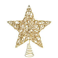 Imagem de PONTEIRA ESTRELA TOPO DE ÁRVORE ARAMADA DOURADA EM METAL 25CM - GRILLO - Grillo Ltda