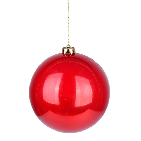 Imagem BOLA NATALINA DECORATIVA VERMELHA EM PLÁSTICO 15CM - GRILLO