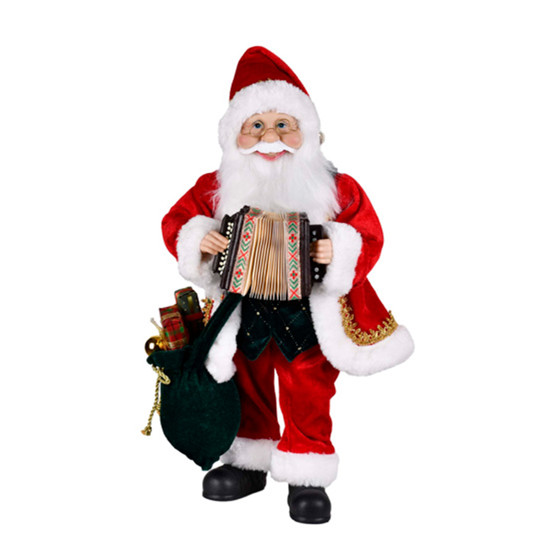 Imagem PAPAI NOEL SANFONEIRO DECORATIVO EM TECIDO E PLÁSTICO 43X21CM - GRILLO
