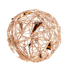 Imagem de BOLA NATALINA CHAMPANHE DECORATIVA COM LED 50X50X50CM - CROMUS - Cromus Embalagens Ind E Com Ltda