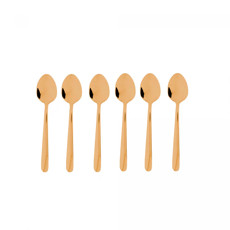 Imagem de CONJUNTO 6 COLHERES PARA CAFÉ VIENA DOURADO EM AÇO INOX - WOLFF - Rojemac Impotacao E Exportacao Ltda