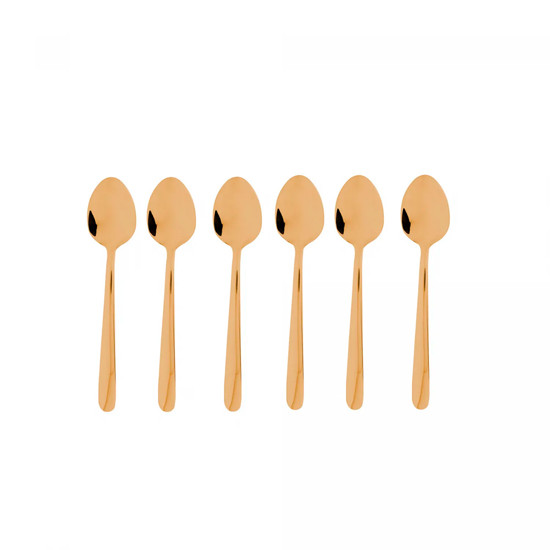 Imagem CONJUNTO 6 COLHERES PARA CAFÉ VIENA DOURADO EM AÇO INOX - WOLFF