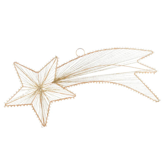 Imagem ESTRELA CADENTE DOURADA DECORATIVA EM METAL E POLIÉSTER 45CM - CROMUS