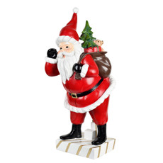 Imagem de PAPAI NOEL DECORATIVO VERMELHO E BRANCO EM RESINA 42X17X16CM - GRILLO - Grillo Ltda