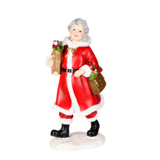 Imagem de MAMÃE NOEL DECORATIVA VERMELHA E BRANCO EM RESINA 29CM - GRILLO - Grillo Ltda