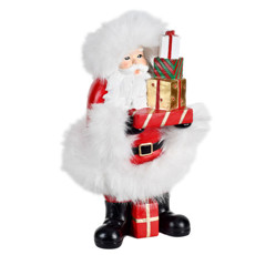 Imagem de PAPAI NOEL DECORATIVO EM RESINA VERMELHO E BRANCO COM PRESENTES 31CM - GRILLO - Grillo Ltda