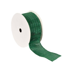 Imagem de FITA ARAMADA DECORATIVA EM LINHO VERDE 4CM X 9,14M - GRILLO - Grillo Ltda
