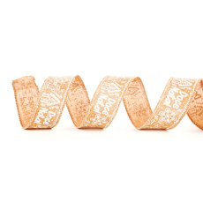 Imagem de FITA ARAMADA NATALINA BEGE E BRANCA ESTAMPA GINGER DOCE NATAL 3,8CM X 9,14M - CROMUS - Cromus Embalagens Ind E Com Ltda