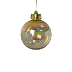 Imagem de JOGO 3 BOLAS NATALINAS DECORATIVAS DOURADAS IRIDESCENTE PARA PENDURAR 8CM - GRILLO - Grillo Ltda