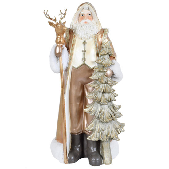 Imagem PAPAI NOEL DECORATIVO EM RESINA E VELUDO 50X25X21CM - GRILLO