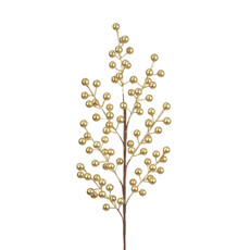 Imagem de HASTE DECORATIVA DE BERRIES DOURADAS EM PLÁSTICO E METAL 60CM - GRILLO - Grillo Ltda