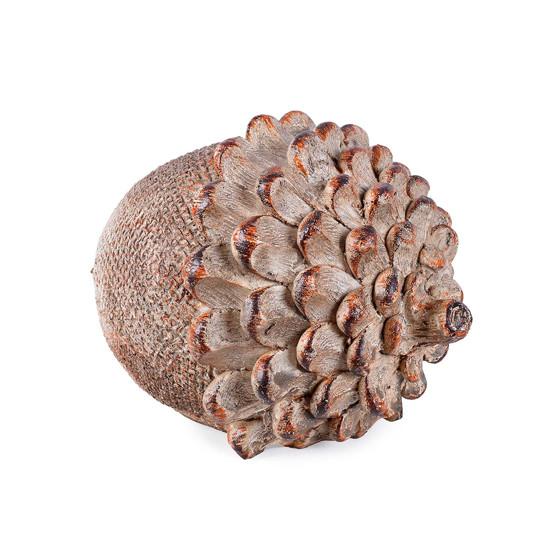 Imagem PINHA NATALINA DECORATIVA EM RESINA MARROM NATURAL 12CM - GRILLO