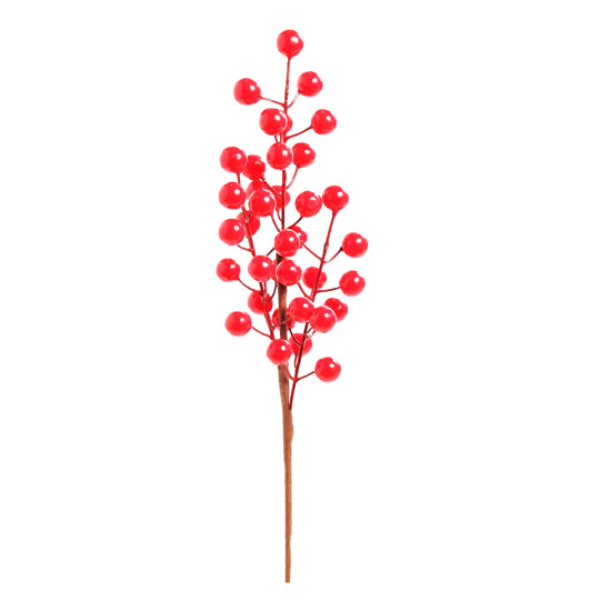 Imagem HASTE DECORATIVA DE BERRIES VERMELHAS 44X10X7CM - CROMUS