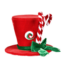 Imagem de CARTOLA CANDY DECORATIVA VERMELHA E VERDE EM TECIDO 20X26CM - GRILLO - Grillo Ltda