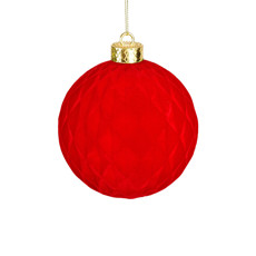 Imagem de BOLA NATALINA DECORATIVA PARA PENDURAR VERMELHA EM PLÁSTICO PVC 12CM - GRILLO - Grillo Ltda