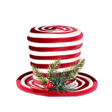 Imagem de CARTOLA DECORATIVA VERMELHA E BRANCA 16CM EM ESPUMA E TECIDO - GRILLO - Grillo Ltda