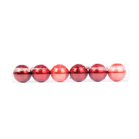 Imagem TUBO COM 6 BOLAS LISAS DE NATAL CASSIS PEROLADO 4CM EM PLÁSTICO - CROMUS