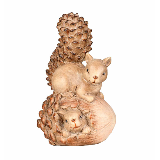 Imagem ESQUILOS DECORATIVOS EM RESINA COR MADEIRA NATURAL 20CM - GRILLO