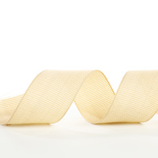 Imagem de FITA ARAMADA DECORATIVA BEGE EM POLIÉSTER 6,3CM X 9,14M - CROMUS - Cromus Embalagens Ind E Com Ltda