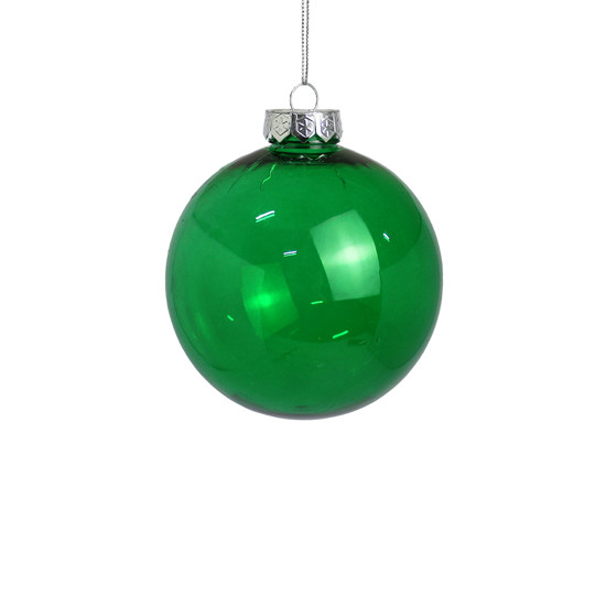 Imagem BOLA DE NATAL DECORATIVA EM PLÁSTICO VERDE TRANSPARENTE 10CM - GRILLO