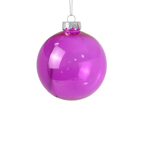Imagem BOLA DE NATAL DECORATIVA EM PLÁSTICO ROSA TRANSPARENTE 10CM - GRILLO