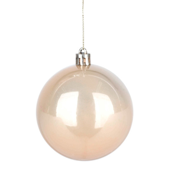 Imagem BOLA NATALINA CHAMPAGNE PEROLADA EM PLÁSTICO 8CM 2 PEÇAS - GRILLO