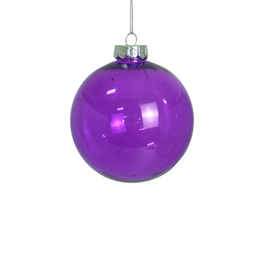 Imagem BOLA DE NATAL DECORATIVA EM PLÁSTICO LILÁS TRANSPARENTE 10CM - GRILLO
