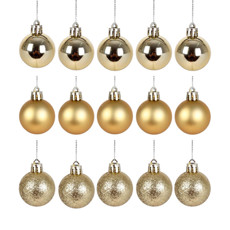 Imagem de BOLA NATALINA DECORATIVA DOURADA 4CM 15 PEÇAS - GRILLO - Grillo Ltda