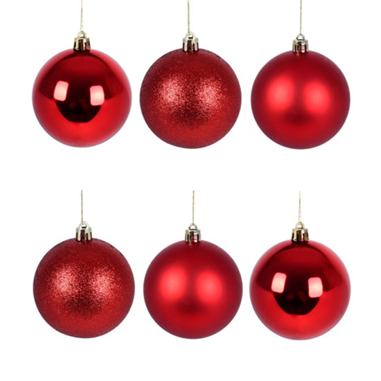Imagem BOLA NATALINA DECORATIVA VERMELHA 6CM EM PVC 9 PEÇAS - GRILLO