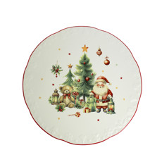 Imagem de PRATO PARA BOLO NATALINO EM PORCELANA 30CM - CROSS - Cross Comercial Ltda