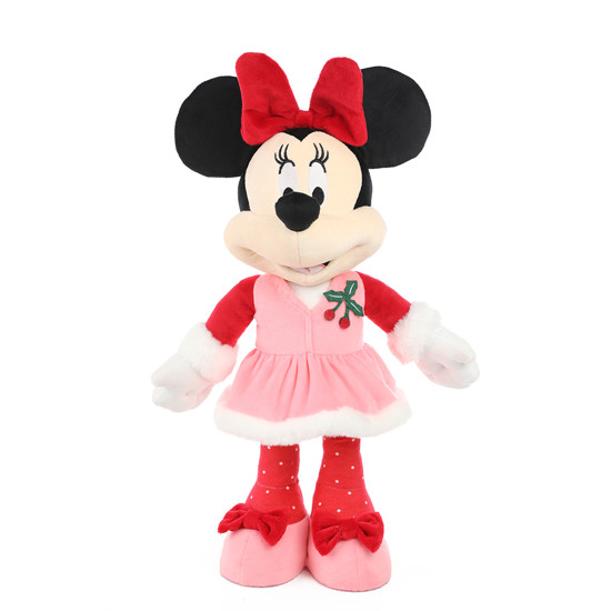 Imagem MINNIE NATALINA COM GORRO VERMELHO E VESTIDO ROSA EM POLIÉSTER 42X18X15CM - CROMUS 