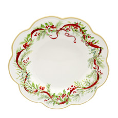 Imagem de PRATO RASO EM CERÂMICA BORDA FESTÃO NATALINO 27,5CM - TOKDACASA - Cromus Embalagens Ind E Com Ltda