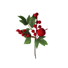 Imagem de HASTE DECORATIVA DE BERRIES VERMELHAS E MAÇA COM FOLHAGEM VERDE - GRILLO - Grillo Ltda