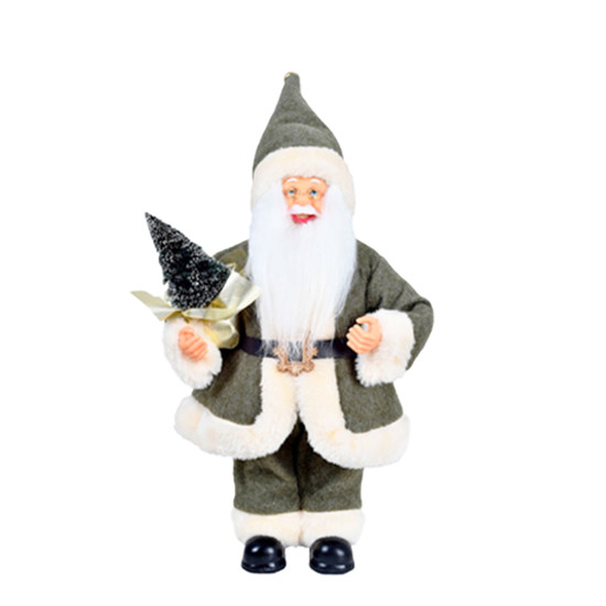 Imagem PAPAI NOEL DECORATIVO DE ROUPA VERDE EM PLÁSTICO E POLIÉSTER 30X20X10CM - GRILLO