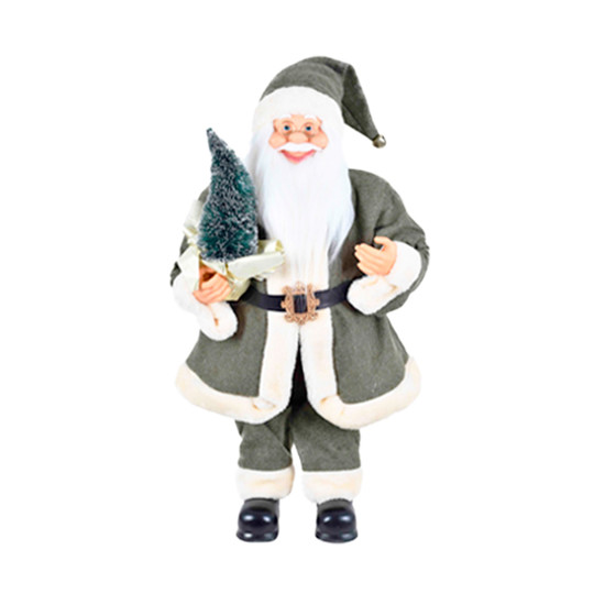 Imagem PAPAI NOEL DECORATIVO DE ROUPA VERDE EM PLÁSTICO E POLIÉSTER 60X33X21CM - GRILLO