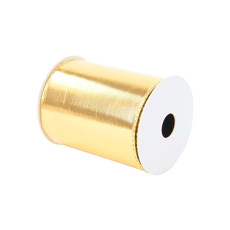Imagem de FITA ARAMADA DECORATIVA DOURADA LISA DE POLIÉSTER 10CM X 4,57M - CROMUS - Cromus Embalagens Ind E Com Ltda