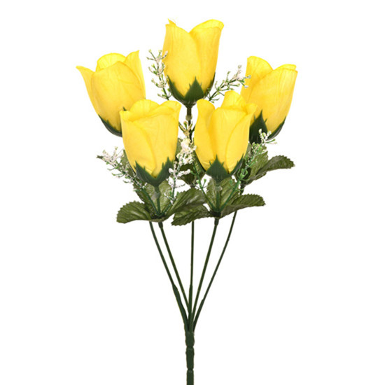 Imagem BUQUÊ DE BOTÕES DE ROSAS AMARELAS DE PLÁSTICO 36X17CM - GRILLO